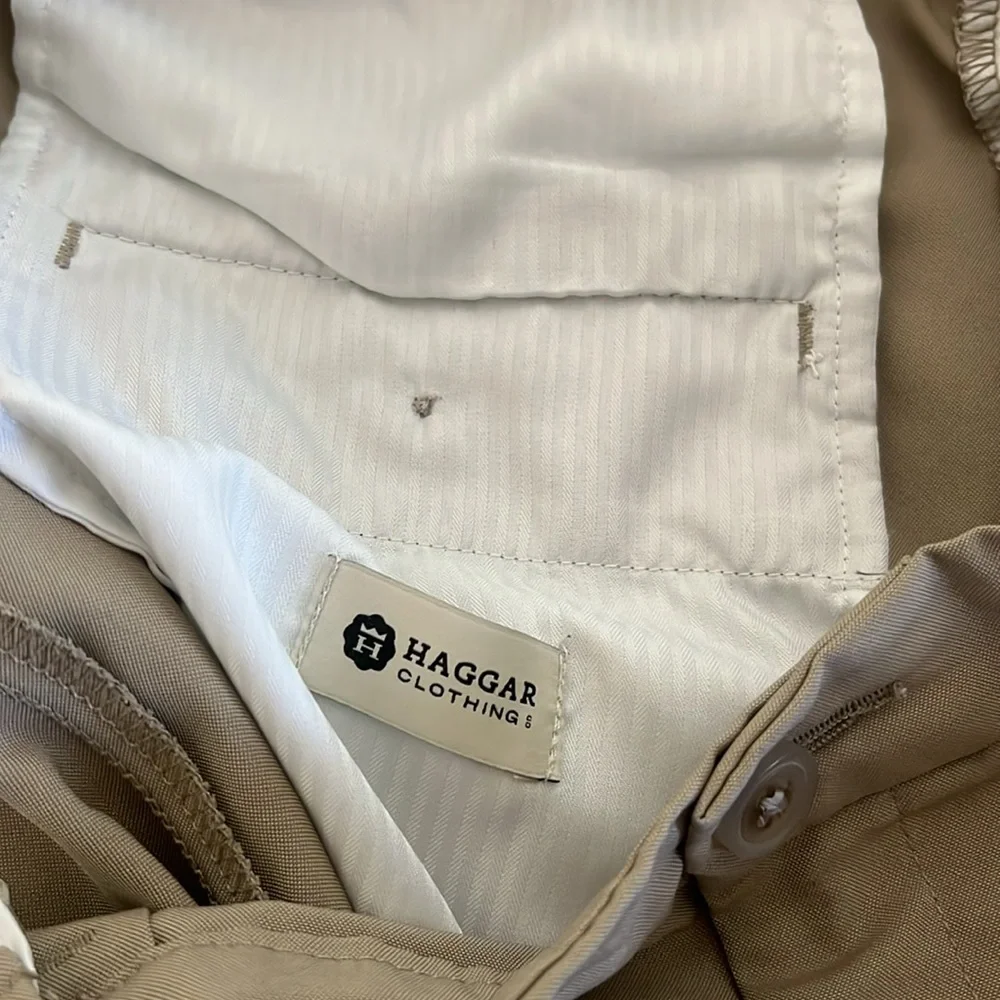 Haggar Clothing Khaki Chino Flat Front Golf Shorts Men’s Size 40